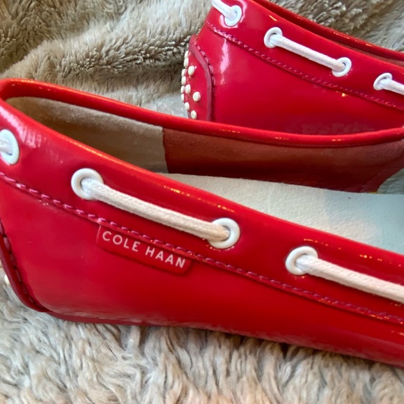 Cole HAAN Grant LT Marquis Pink Women’s 5.5 Preppy Patent Leather Loafers - Picture 3 of 8